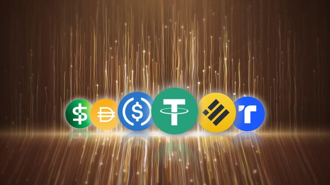 Popular logos of popular stablecoins