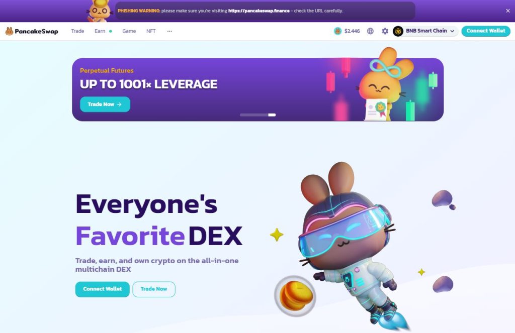 What is PancakeSwap - landing page