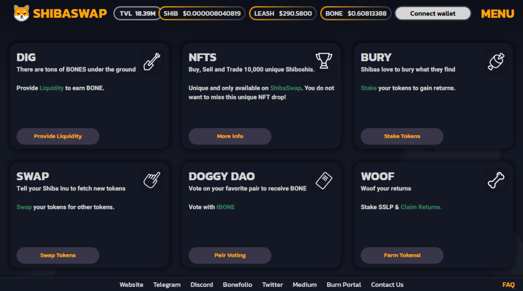 What is Shiba Inu? - ShibaSwap Landing Page